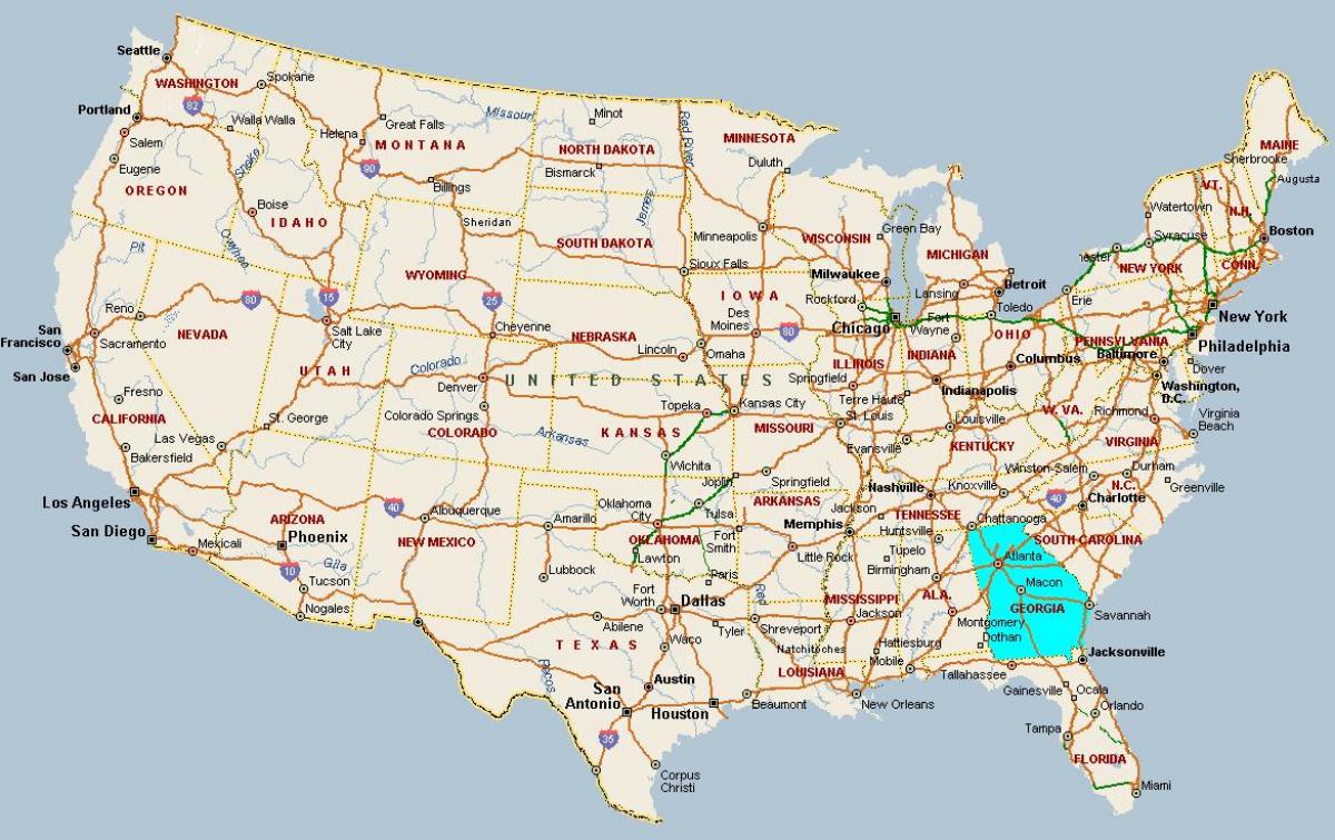 карта на Грузија, САД