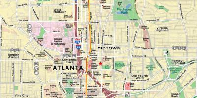 Карта на midtown Атланта