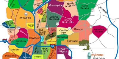 Карта на Атланта населби
