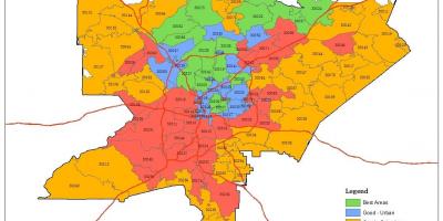 Атланта област поштенски код мапа