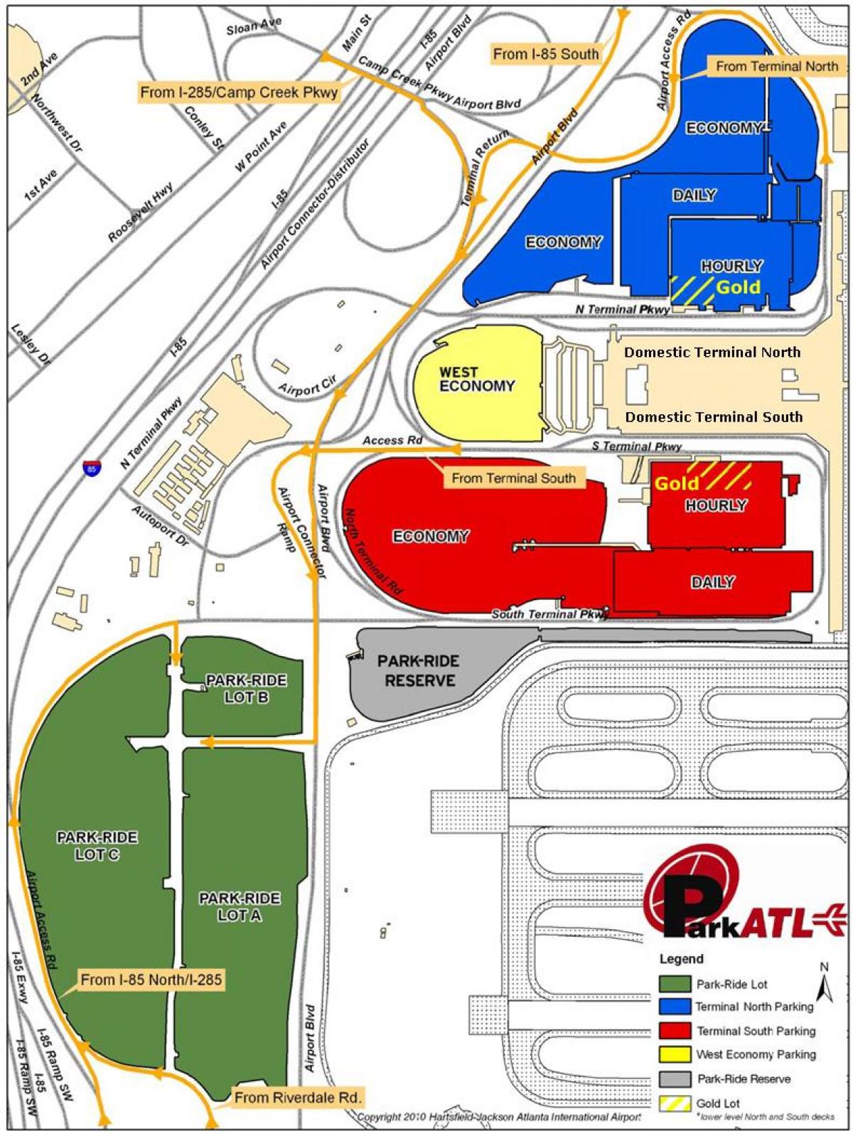Атланта Hartsfield аеродром паркинг карта