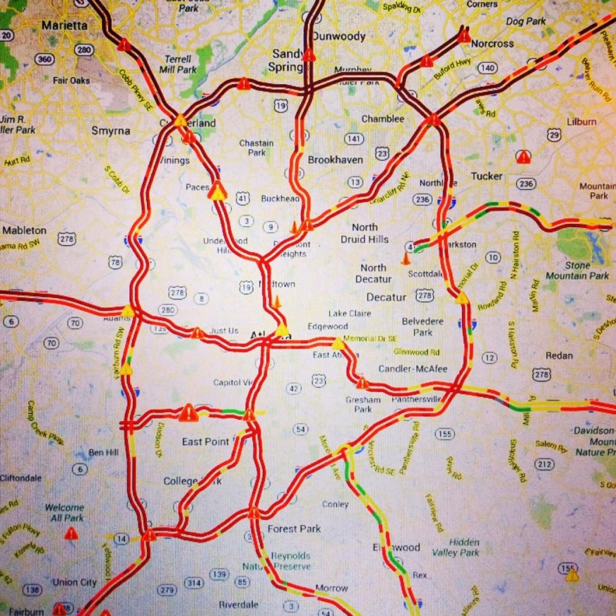 карта на Атланта сообраќај