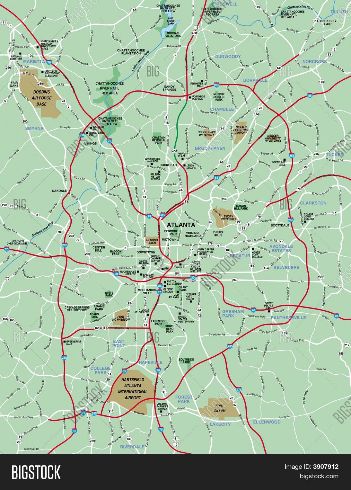 Атланта област на мапата