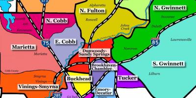 Карта на Атланта во предградието